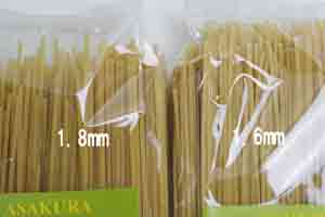カッペリ小麦のスパゲッティの16mmと18mmの比較